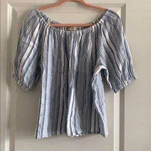 LOFT Off the Shoulder Striped Top